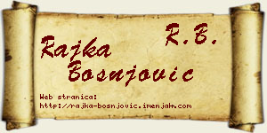 Rajka Bošnjović vizit kartica